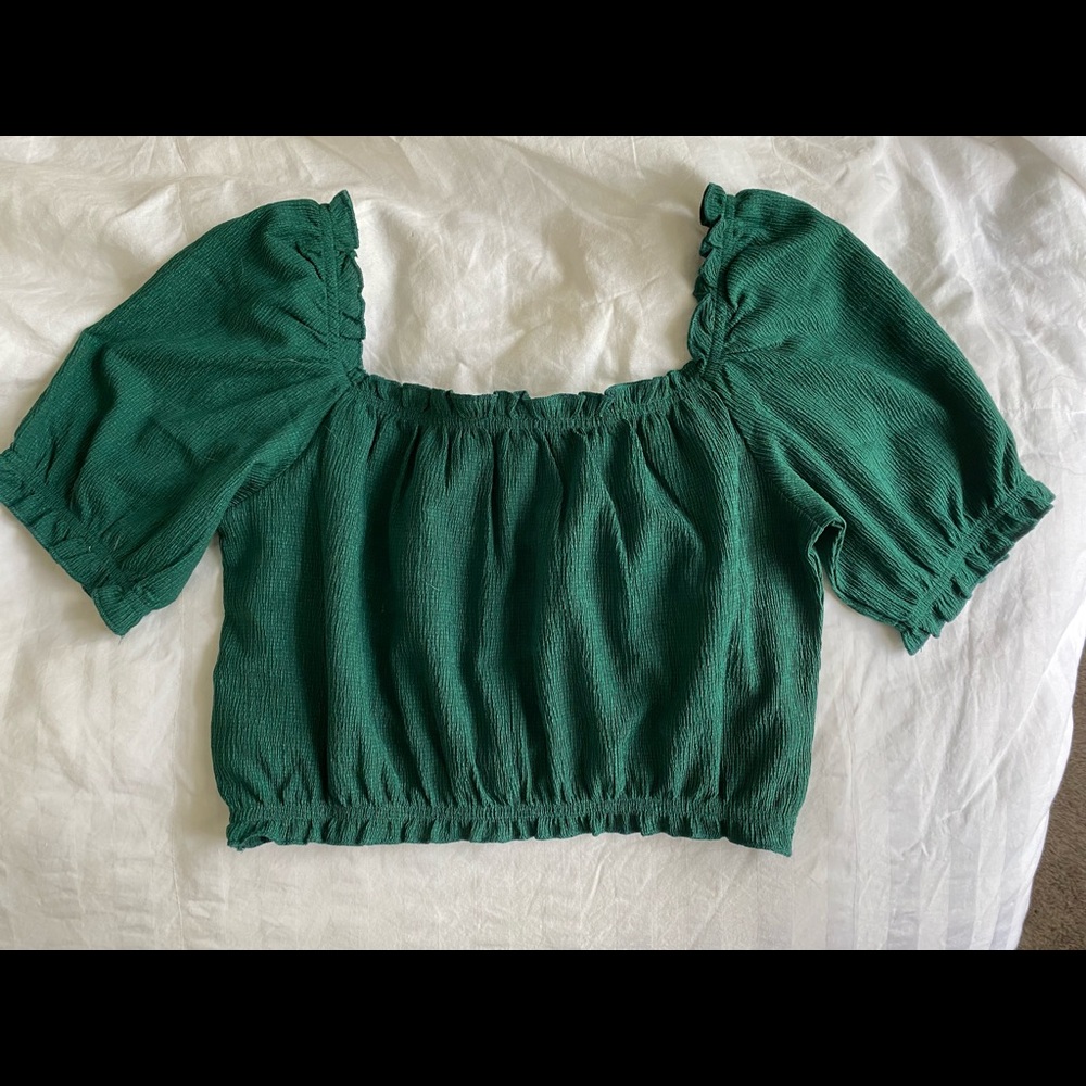 H&M Women’s Crop Top - Size Small - Emerald Green